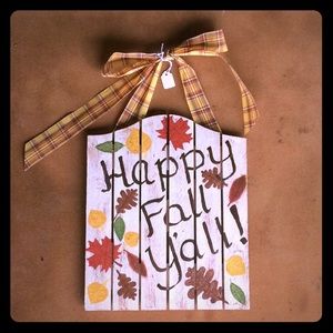 Fall Wall/Door Sign “Happy Fall Y’all” HandPainted